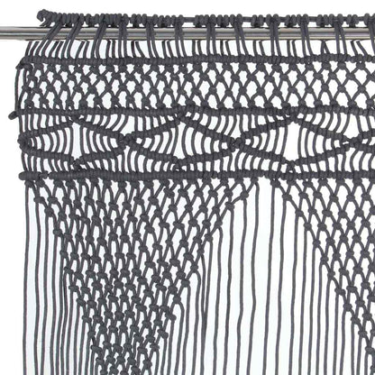 323996 vidaXL Macrame Curtain Anthracite 140x240 cm Cotton