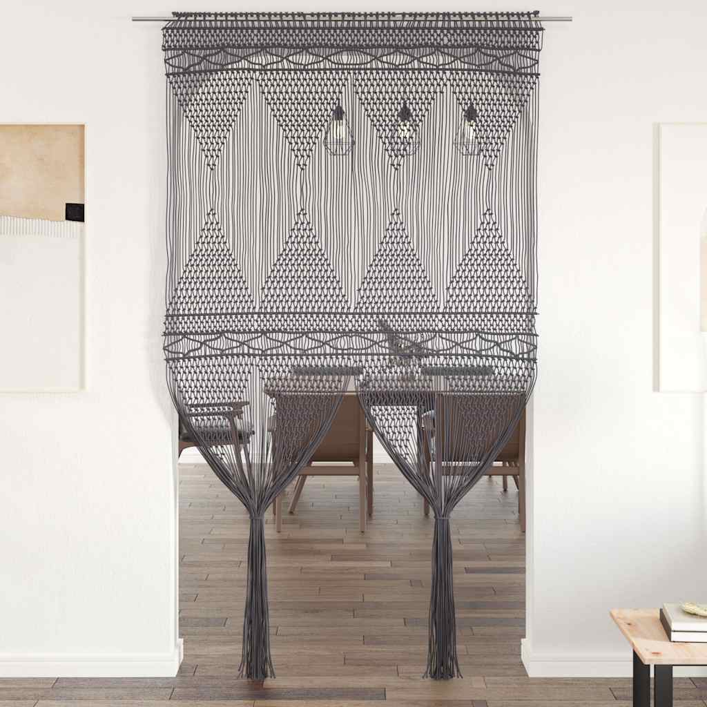 vidaXL Macrame Curtain Anthracite 140x240 cm Cotton
