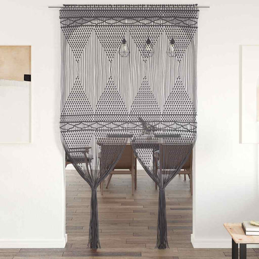 vidaXL Macrame Curtain Anthracite 140x240 cm Cotton