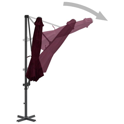 vidaXL Cantilever Garden Parasol | Red | Polyester fabric, Aluminium | Large