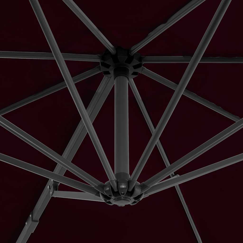 vidaXL Cantilever Garden Parasol | Red | Polyester fabric, Aluminium | Large