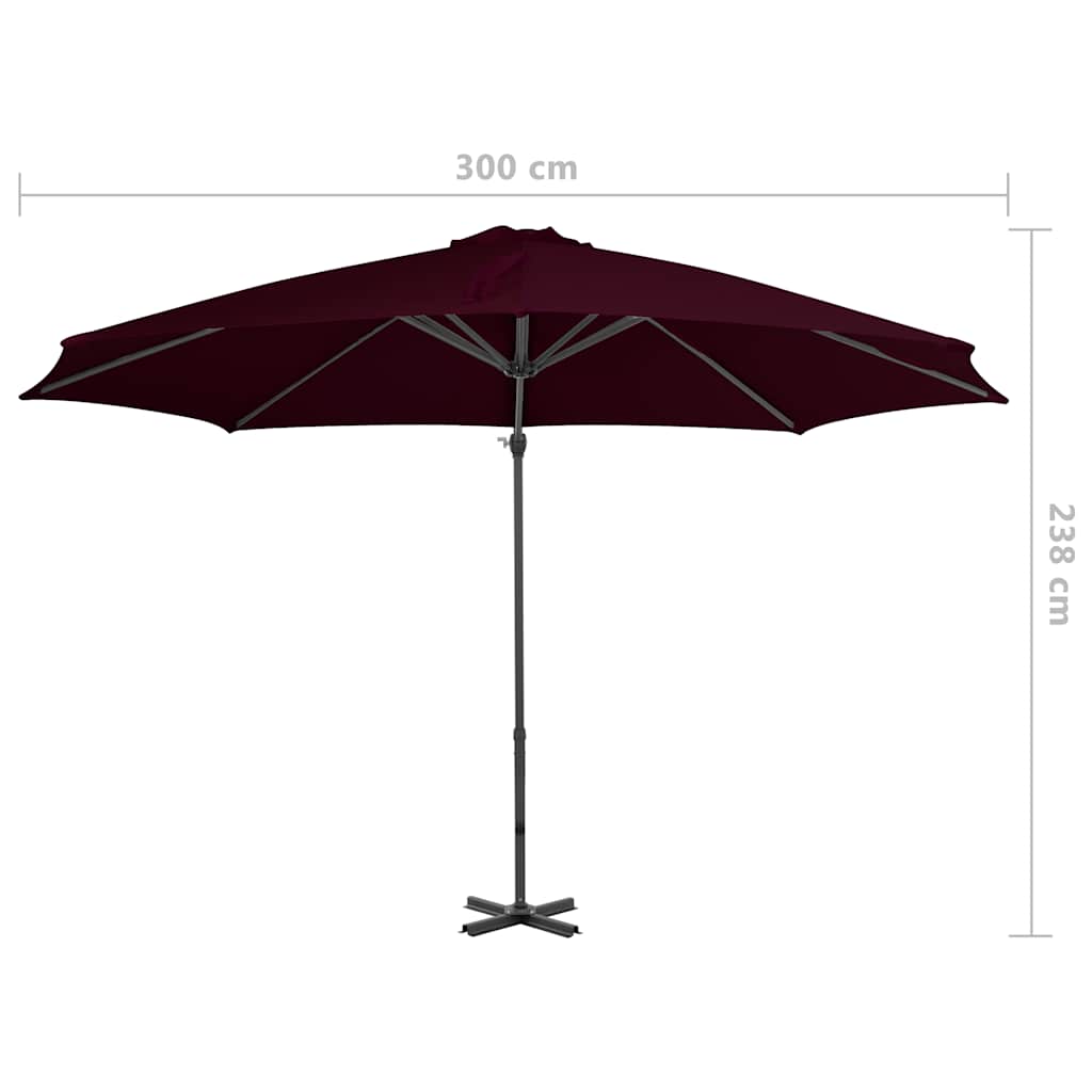 vidaXL Cantilever Garden Parasol | Red | Polyester fabric, Aluminium | Large