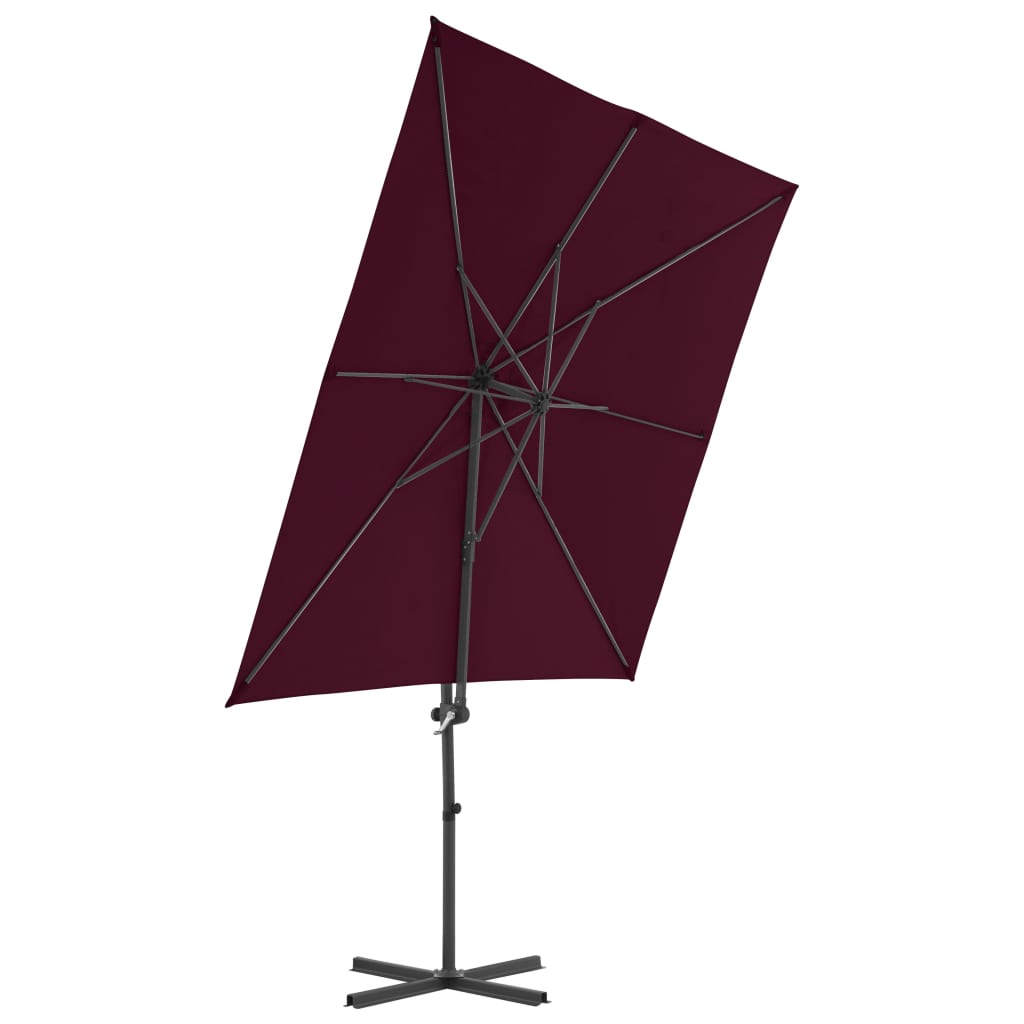 vidaXL Cantilever Garden Parasol | Bordeaux Red | Fabric | Large | Tiltable