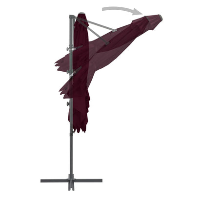 vidaXL Cantilever Garden Parasol | Bordeaux Red | Fabric | Large | Tiltable