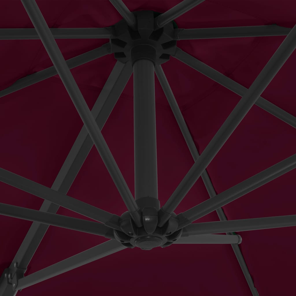 vidaXL Cantilever Garden Parasol | Bordeaux Red | Fabric | Large | Tiltable