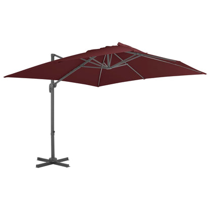 vidaXL Cantilever Garden Parasol | Bordeaux red | Polyester | 4 x 3 m | Tiltable