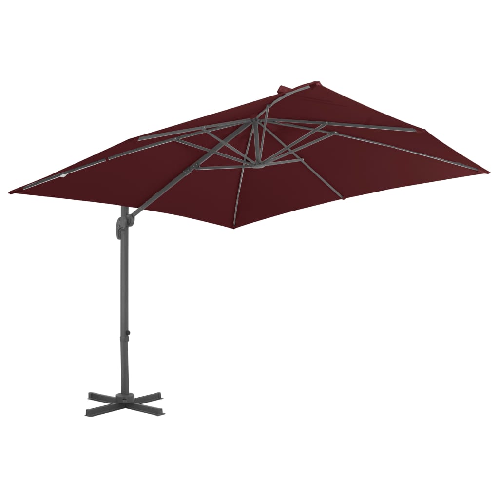vidaXL Cantilever Garden Parasol | Bordeaux red | Polyester | 4 x 3 m | Tiltable