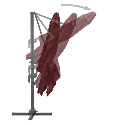vidaXL Cantilever Garden Parasol | Bordeaux red | Polyester | 4 x 3 m | Tiltable