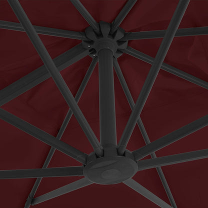 vidaXL Cantilever Garden Parasol | Bordeaux red | Polyester | 4 x 3 m | Tiltable