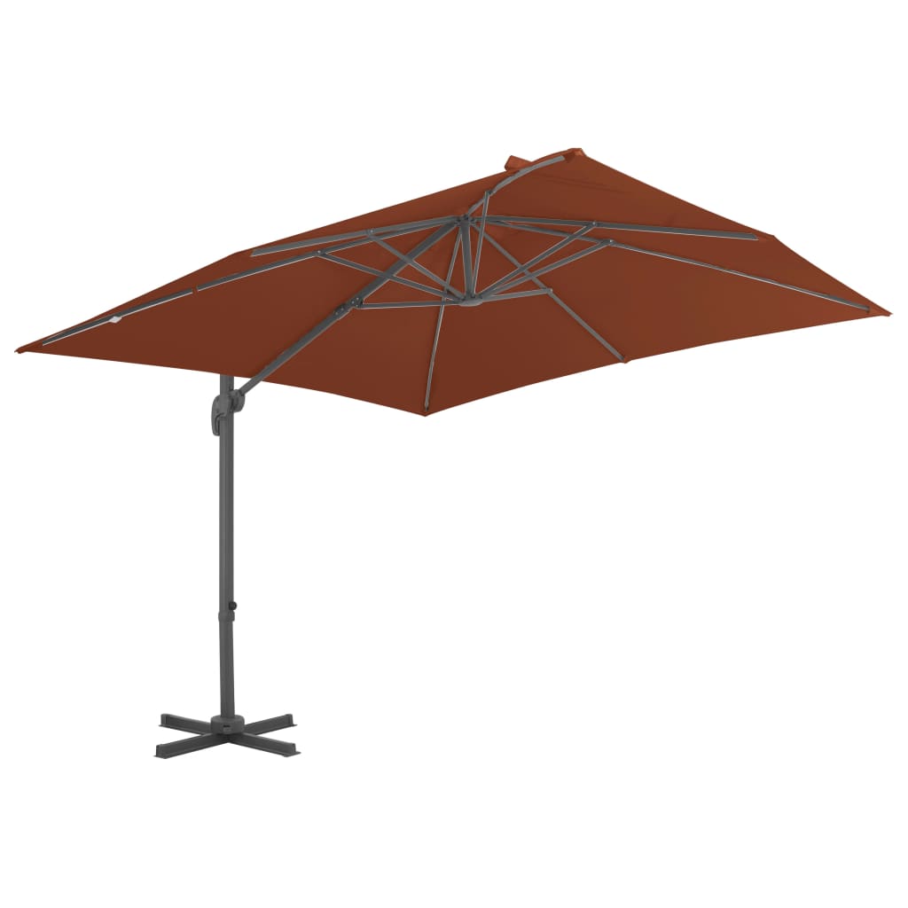 vidaXL Cantilever Garden Parasol | Terracotta | Polyester, Aluminium