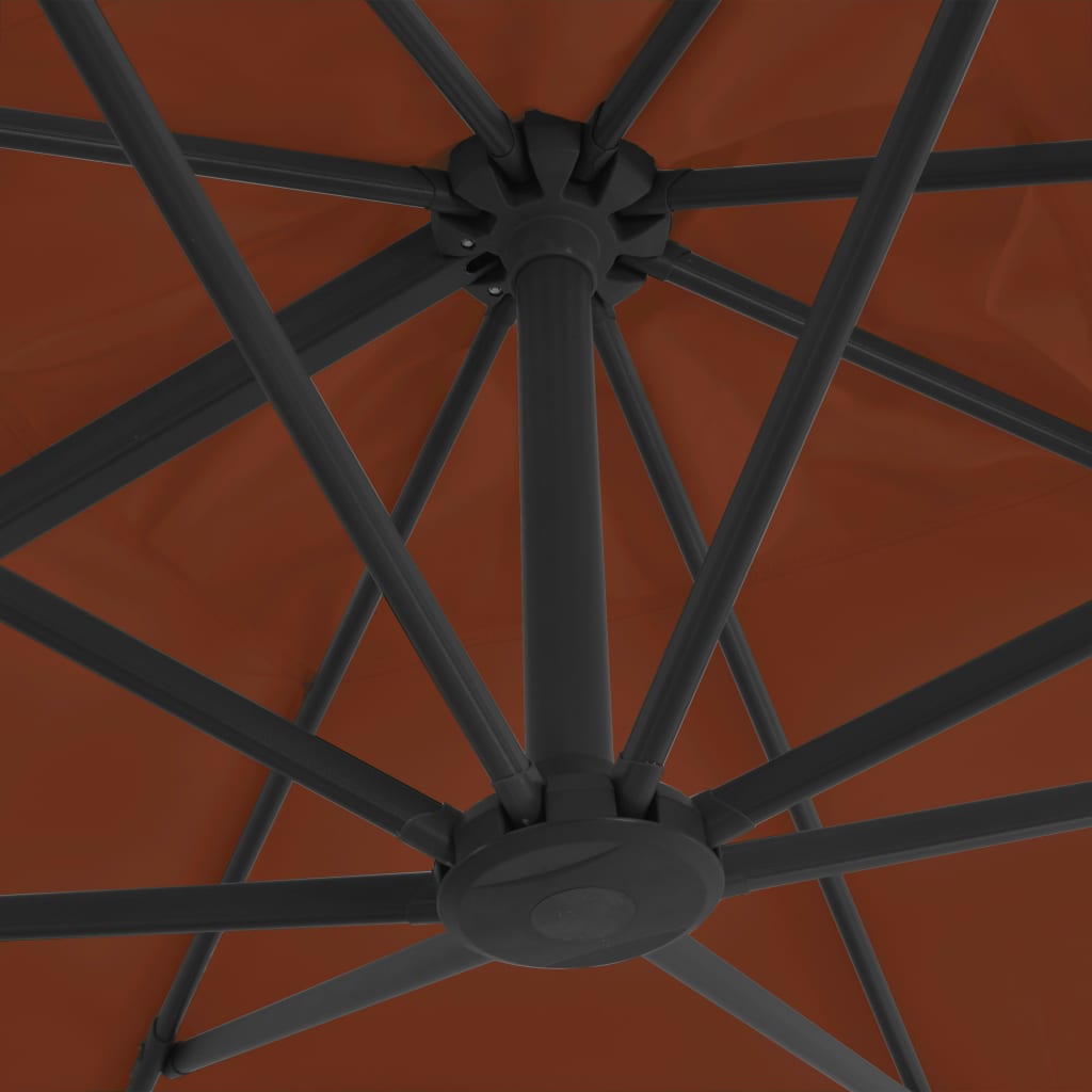 vidaXL Cantilever Garden Parasol | Terracotta | Polyester, Aluminium