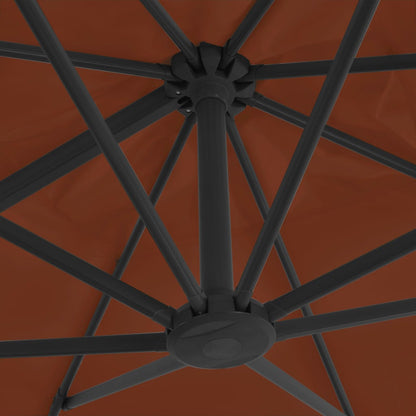 vidaXL Cantilever Garden Parasol | Terracotta | Polyester, Aluminium