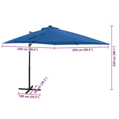vidaXL Cantilever Garden Parasol | Azure Blue | Polyester, Aluminium | Large