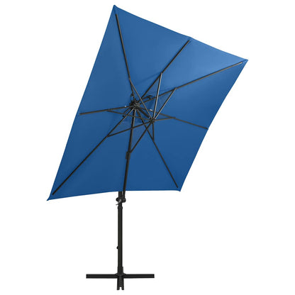 vidaXL Cantilever Garden Parasol | Azure Blue | Polyester, Aluminium | Large