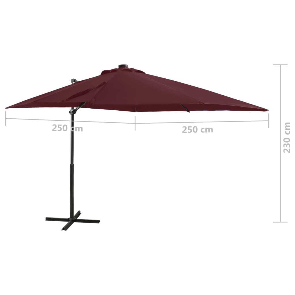 vidaXL Cantilever Garden Parasol | Bordeaux Red