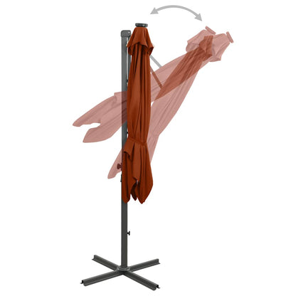 vidaXL Cantilever Garden Parasol | Terracotta | Polyester, Aluminium | Large