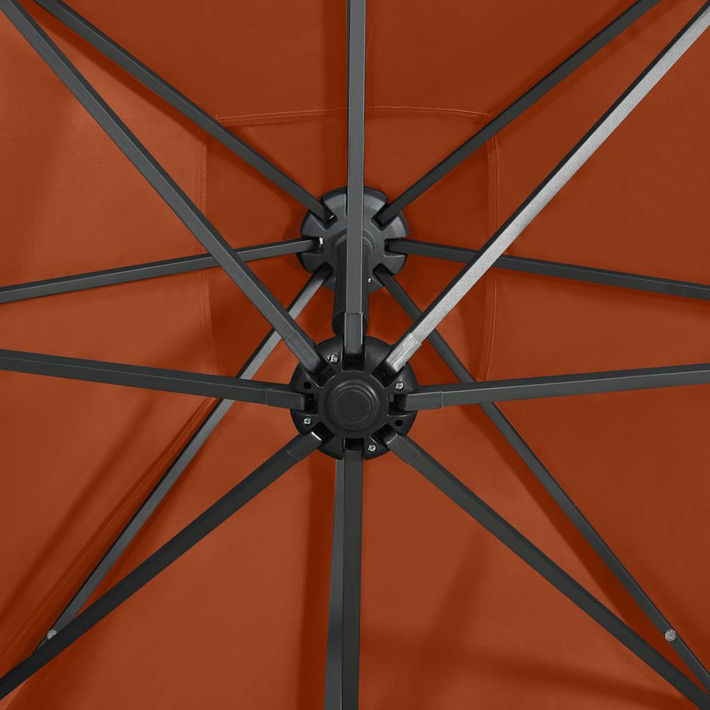 vidaXL Cantilever Garden Parasol | Terracotta | Polyester, Aluminium | Large