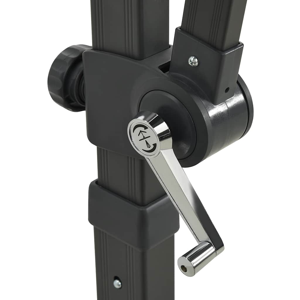 vidaXL Cantilever Garden Parasol with Pole and LED Lights Terracotta 300 cm