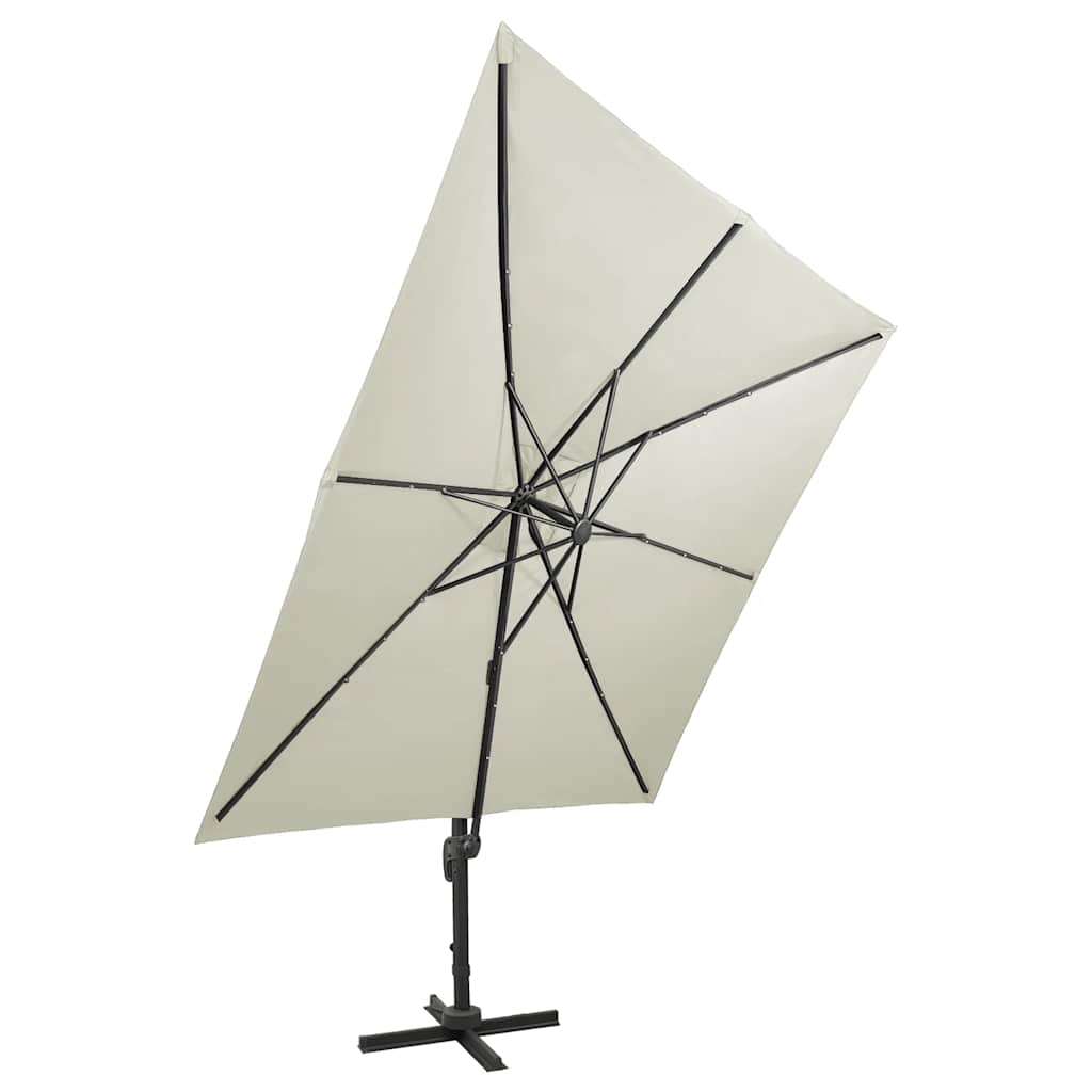 vidaXL Cantilever Garden Parasol | Sand | Fabric with a PA coating, Aluminium