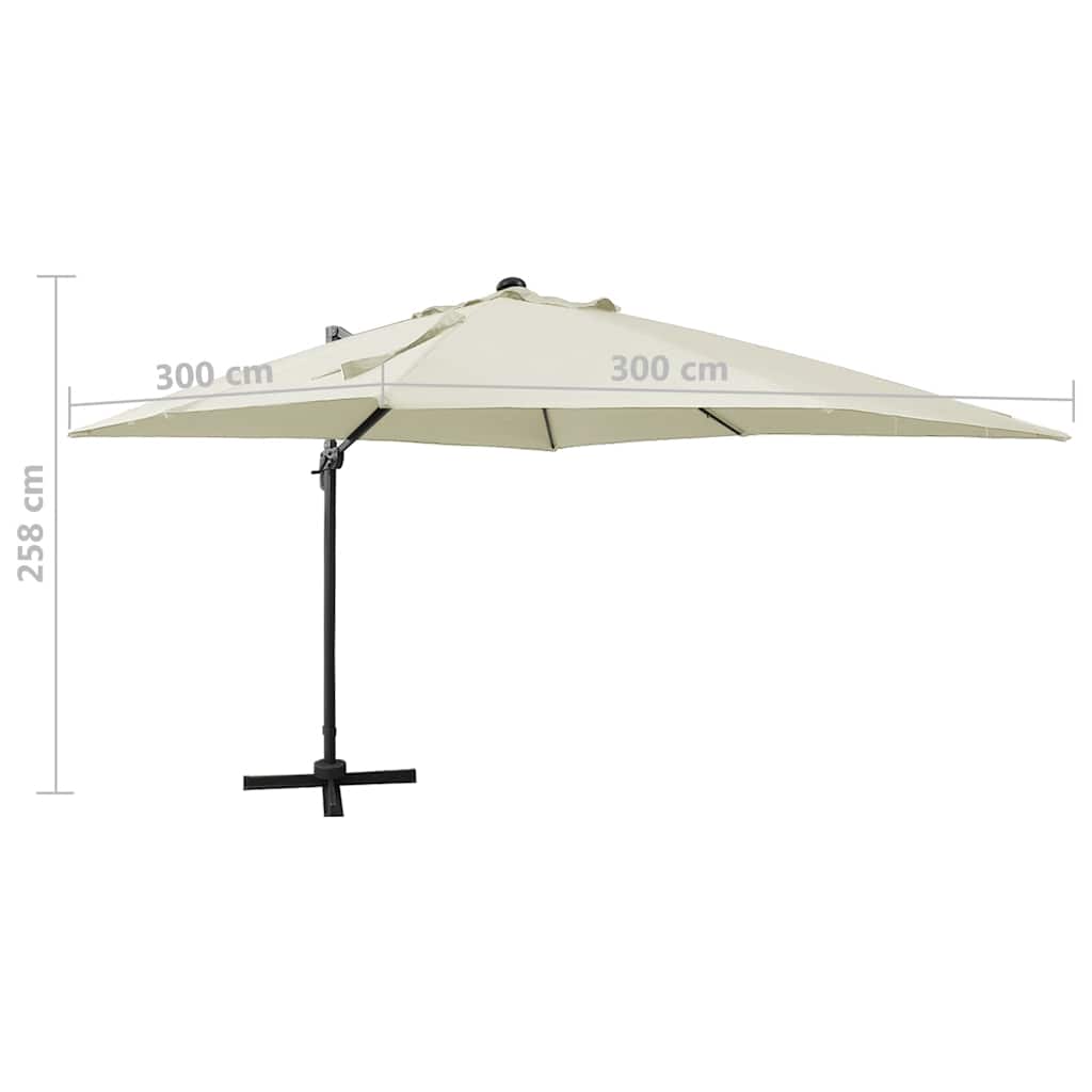 vidaXL Cantilever Garden Parasol | Sand | Fabric with a PA coating, Aluminium
