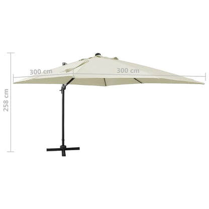 vidaXL Cantilever Garden Parasol | Sand | Fabric with a PA coating, Aluminium