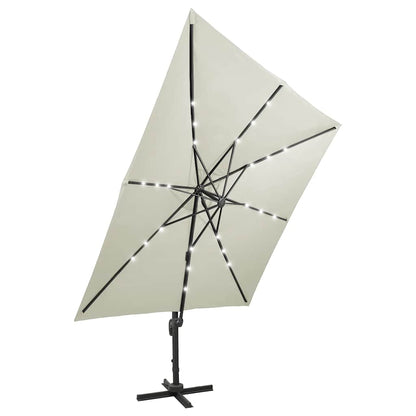 vidaXL Cantilever Garden Parasol | Sand | Fabric with a PA coating, Aluminium