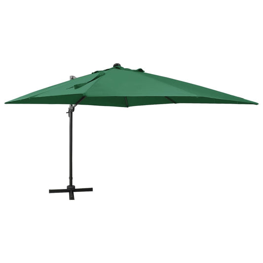 vidaXL Cantilever Garden Parasol | Green | Polyester | Large | Rotatable