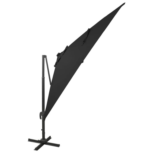 vidaXL Cantilever Garden Parasol | Black | Polyester, Aluminium | 3m Diameter