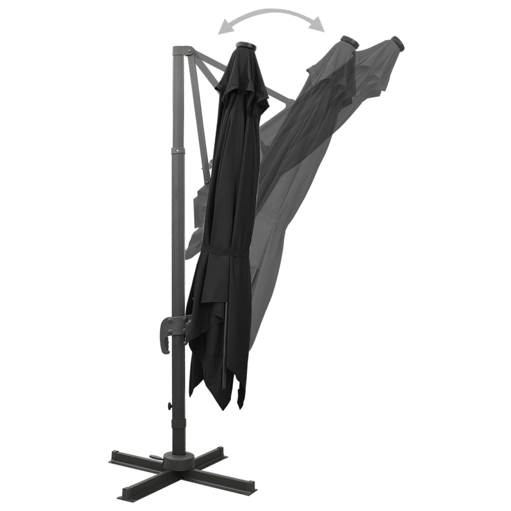 vidaXL Cantilever Garden Parasol | Black | Polyester, Aluminium | 3m Diameter