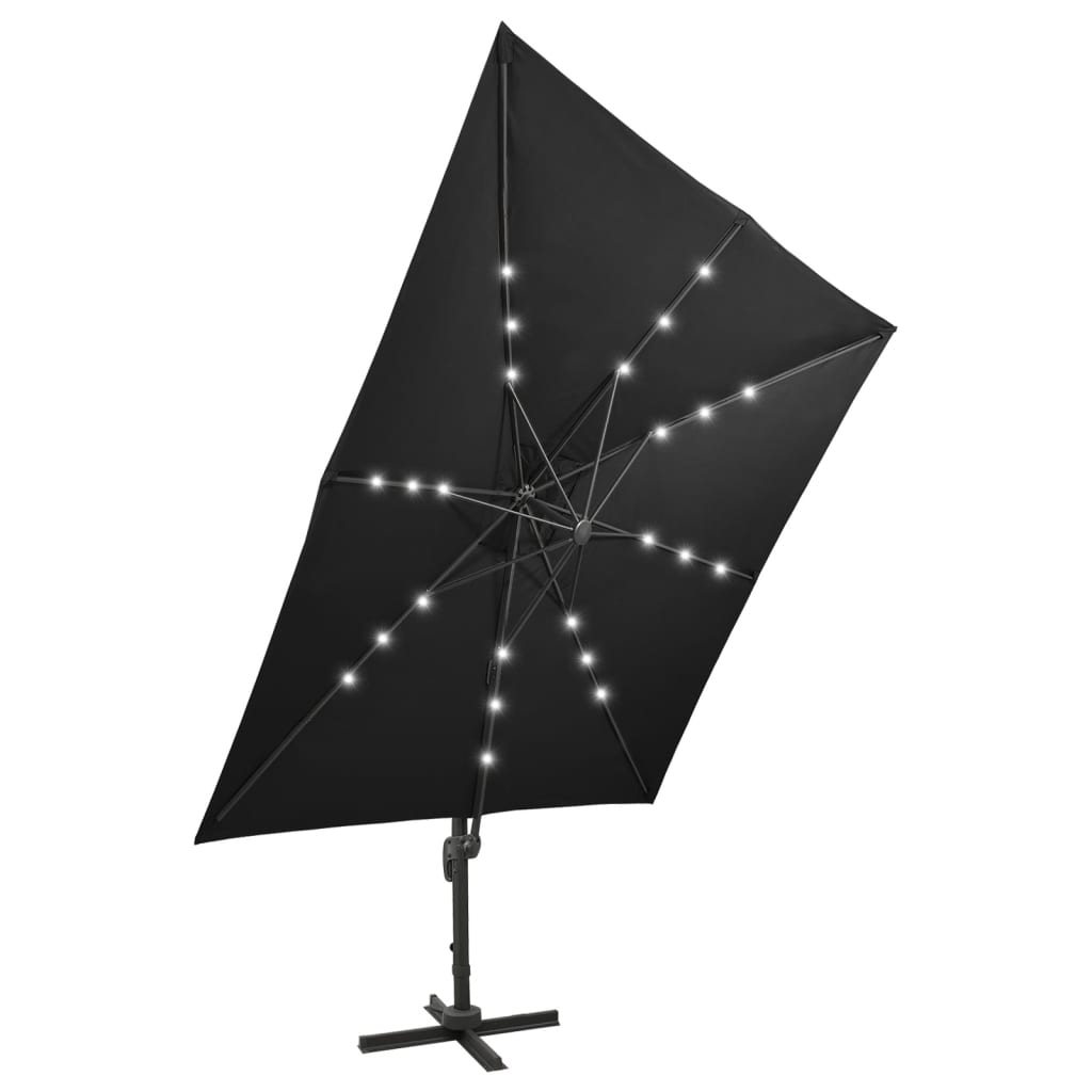 vidaXL Cantilever Garden Parasol | Black | Polyester, Aluminium | 3m Diameter