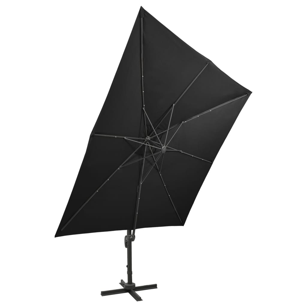 vidaXL Cantilever Garden Parasol | Black | Polyester, Aluminium | 3m Diameter