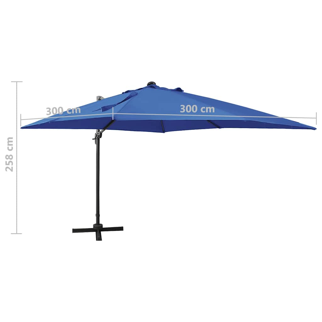 vidaXL Cantilever Garden Parasol | Azure Blue | Polyester, Aluminium | Large