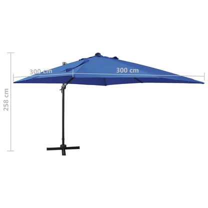 vidaXL Cantilever Garden Parasol | Azure Blue | Polyester, Aluminium | Large