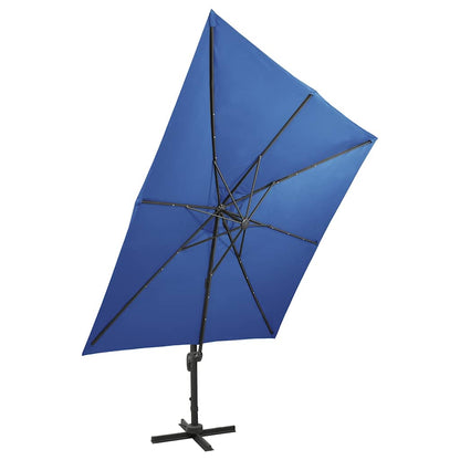 vidaXL Cantilever Garden Parasol | Azure Blue | Polyester, Aluminium | Large