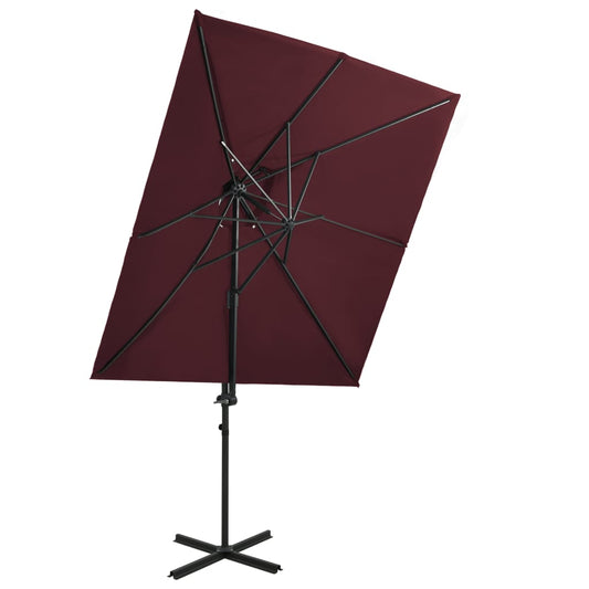 vidaXL Cantilever Garden Parasol | Bordeaux Red | Aluminium, Polyester