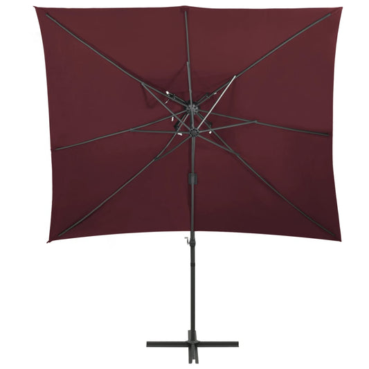 vidaXL Cantilever Garden Parasol | Bordeaux Red | Aluminium, Polyester