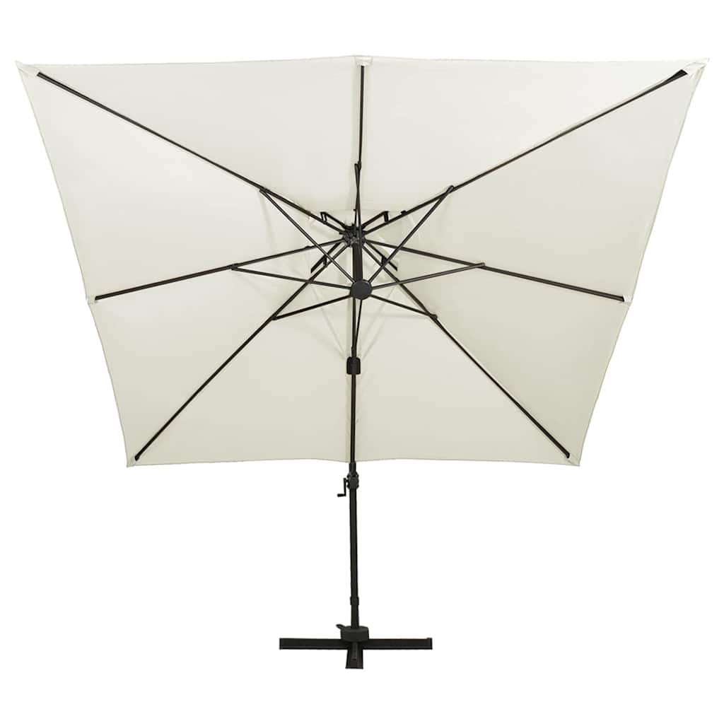 312368 vidaXL Cantilever Garden Parasol with Double Top 300x300 cm Sand