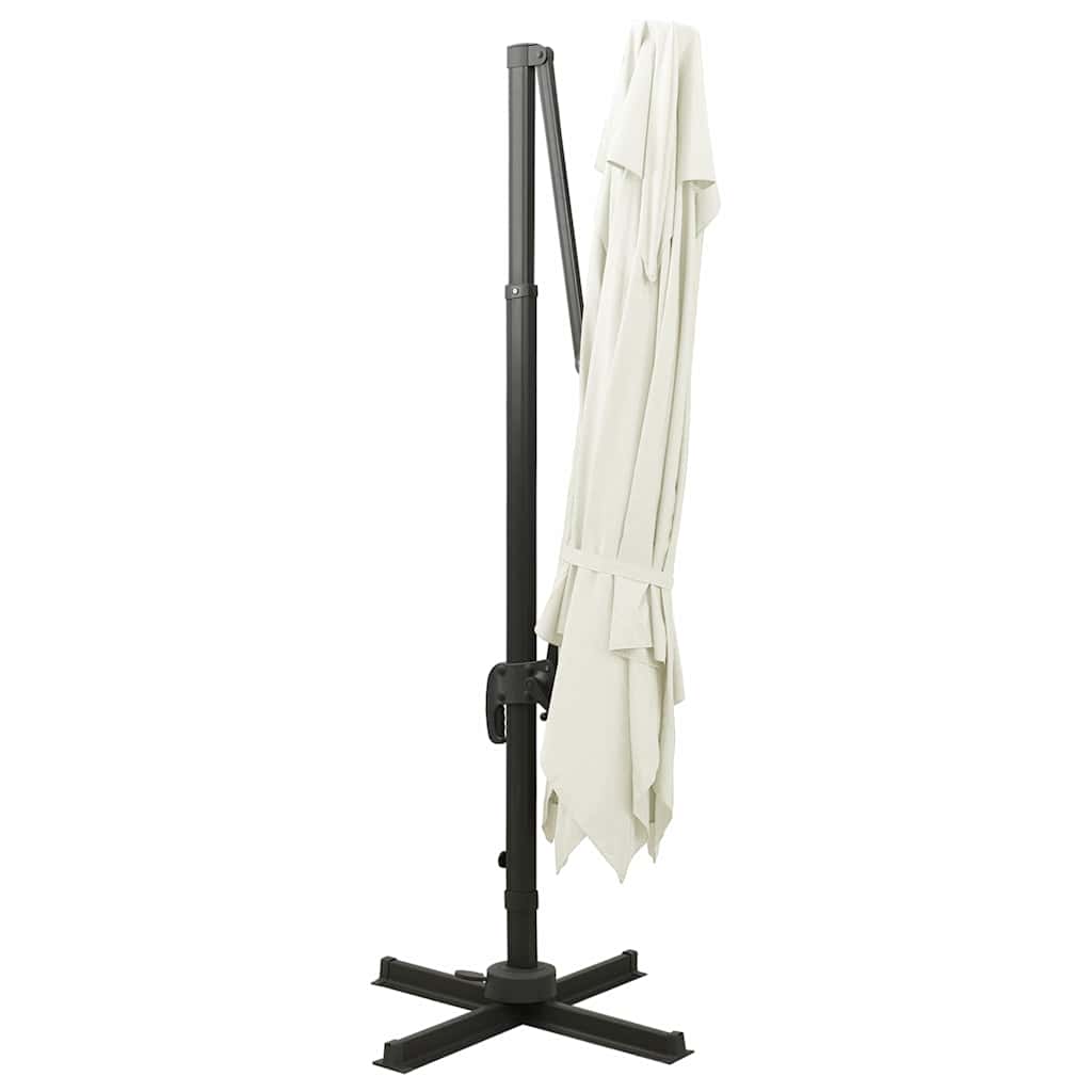 312368 vidaXL Cantilever Garden Parasol with Double Top 300x300 cm Sand