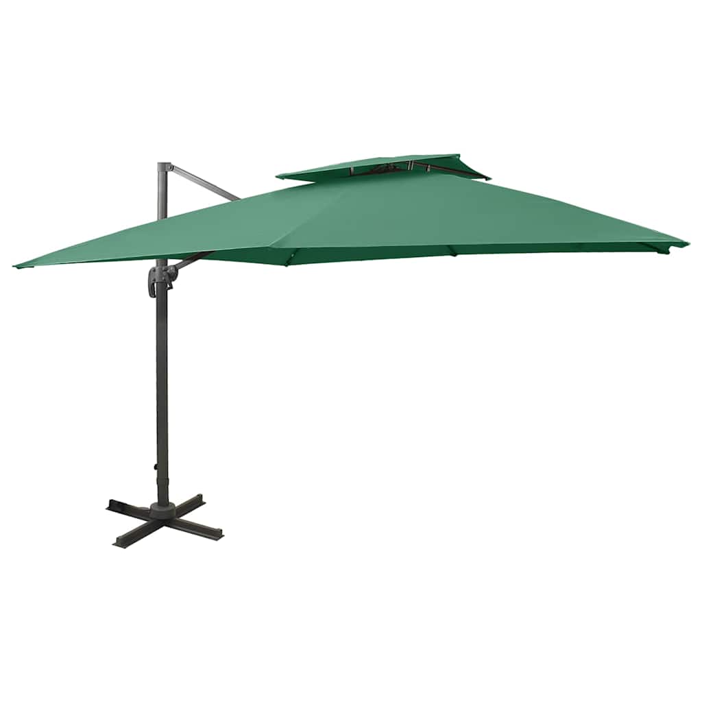 vidaXL Cantilever Garden Parasol | Green | Polyester | Large | Tiltable