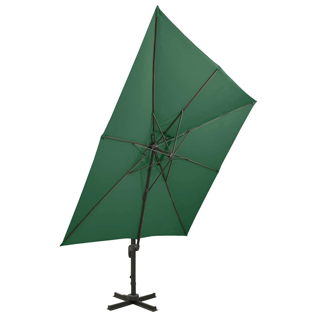 vidaXL Cantilever Garden Parasol | Green | Polyester | Large | Tiltable