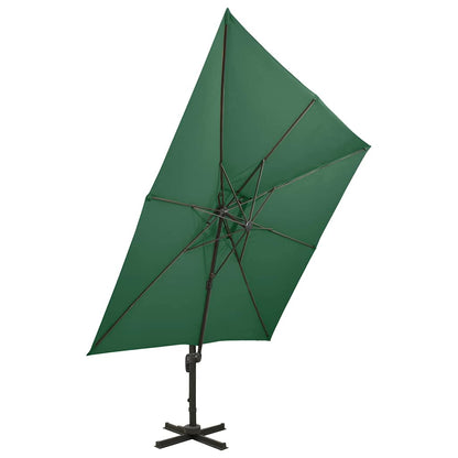 vidaXL Cantilever Garden Parasol | Green | Polyester | Large | Tiltable