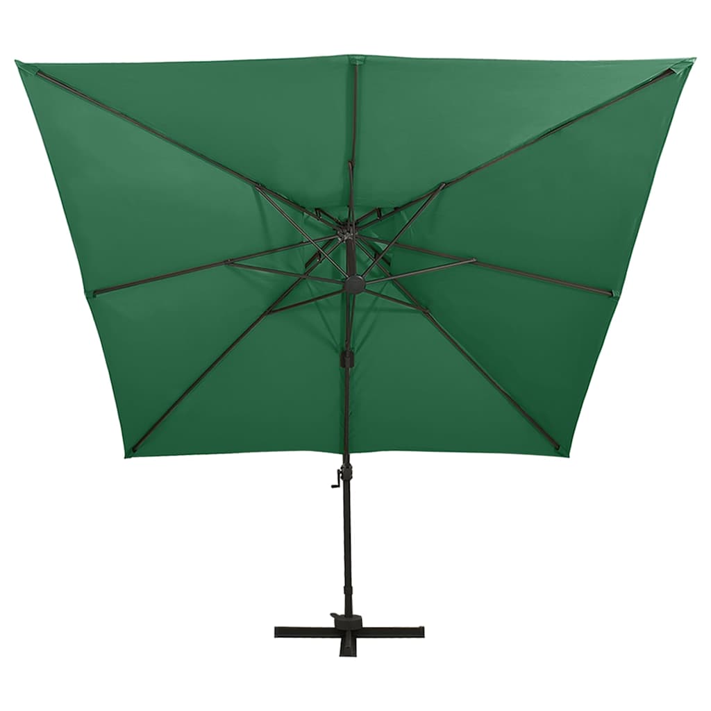 vidaXL Cantilever Garden Parasol | Green | Polyester | Large | Tiltable