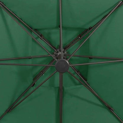 vidaXL Cantilever Garden Parasol | Green | Polyester | Large | Tiltable
