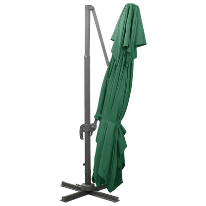 312371 vidaXL Cantilever Garden Parasol with Double Top Green 400x300 cm
