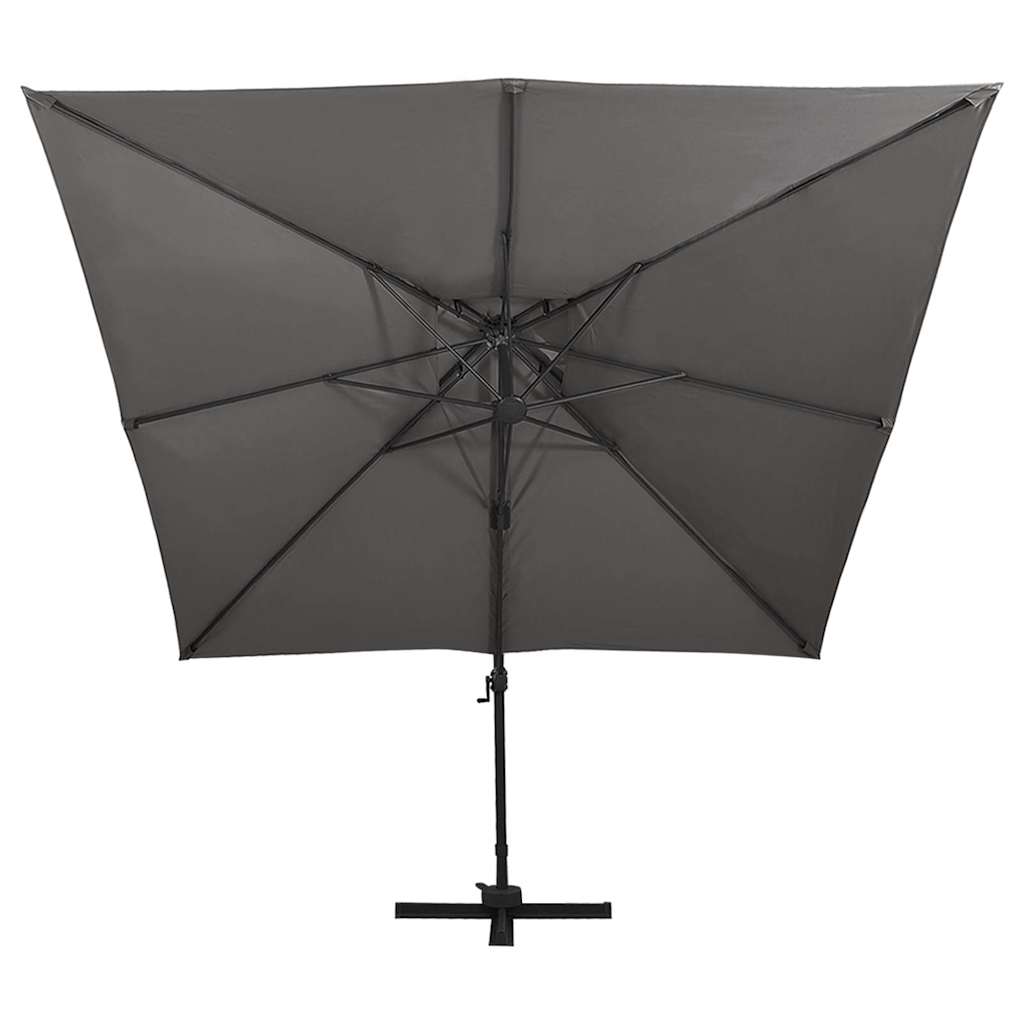 312372 vidaXL Cantilever Garden Parasol with Double Top 300x300 cm Anthracite