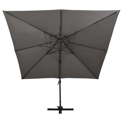 312372 vidaXL Cantilever Garden Parasol with Double Top 300x300 cm Anthracite
