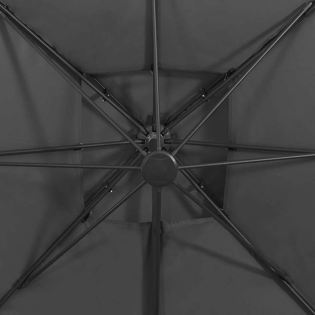 312372 vidaXL Cantilever Garden Parasol with Double Top 300x300 cm Anthracite