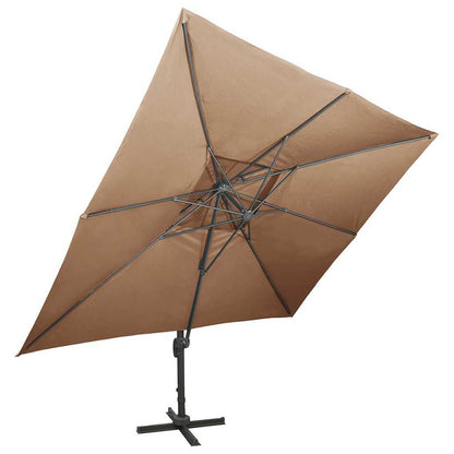 312375 vidaXL Cantilever Garden Parasol with Double Top Taupe 400x300 cm
