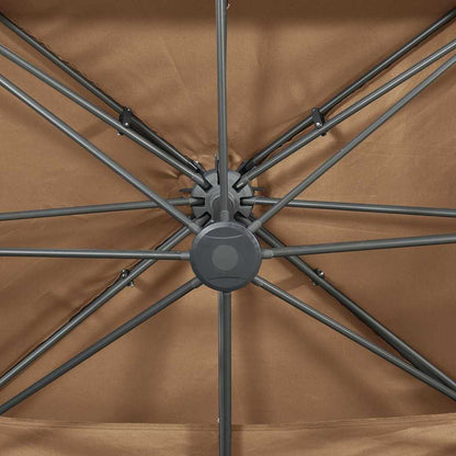 312375 vidaXL Cantilever Garden Parasol with Double Top Taupe 400x300 cm