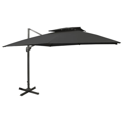 vidaXL Cantilever Garden Parasol | Black | Fabric with PA coating